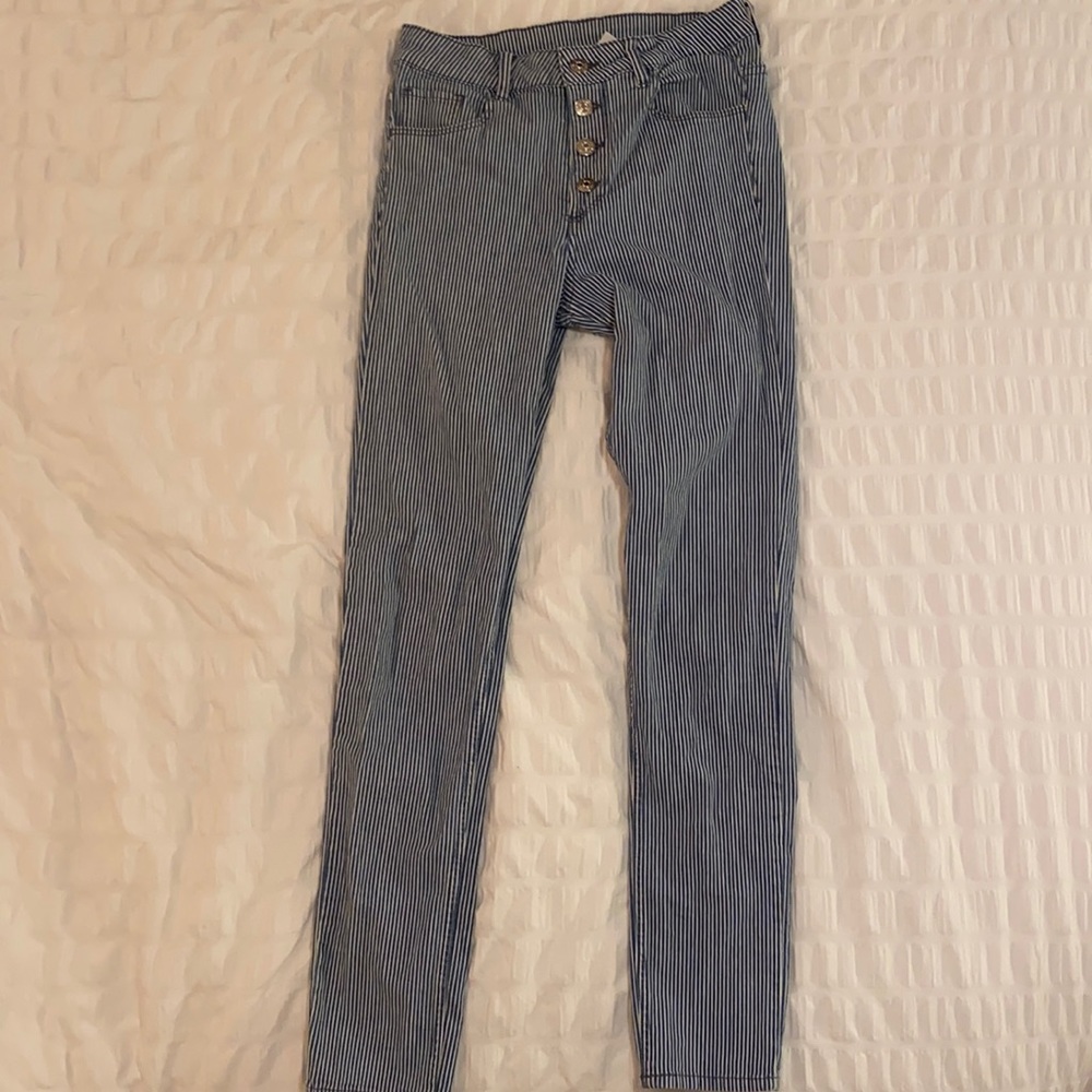Blue and white stripped dress pants. Size 27